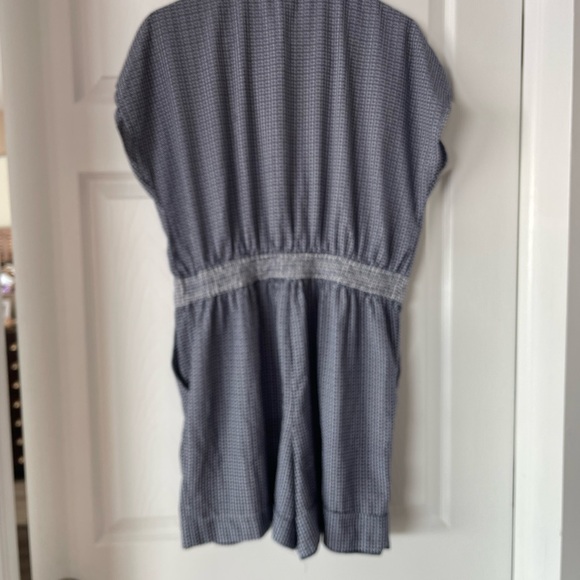 MANGO Navy and White Leaf Print Romper - Picture 7 of 11